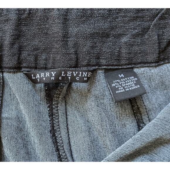 NEW Larry Levine Jeans 14 Black Gray High Rise Straight Stretch Dressy Career - Picture 8 of 10